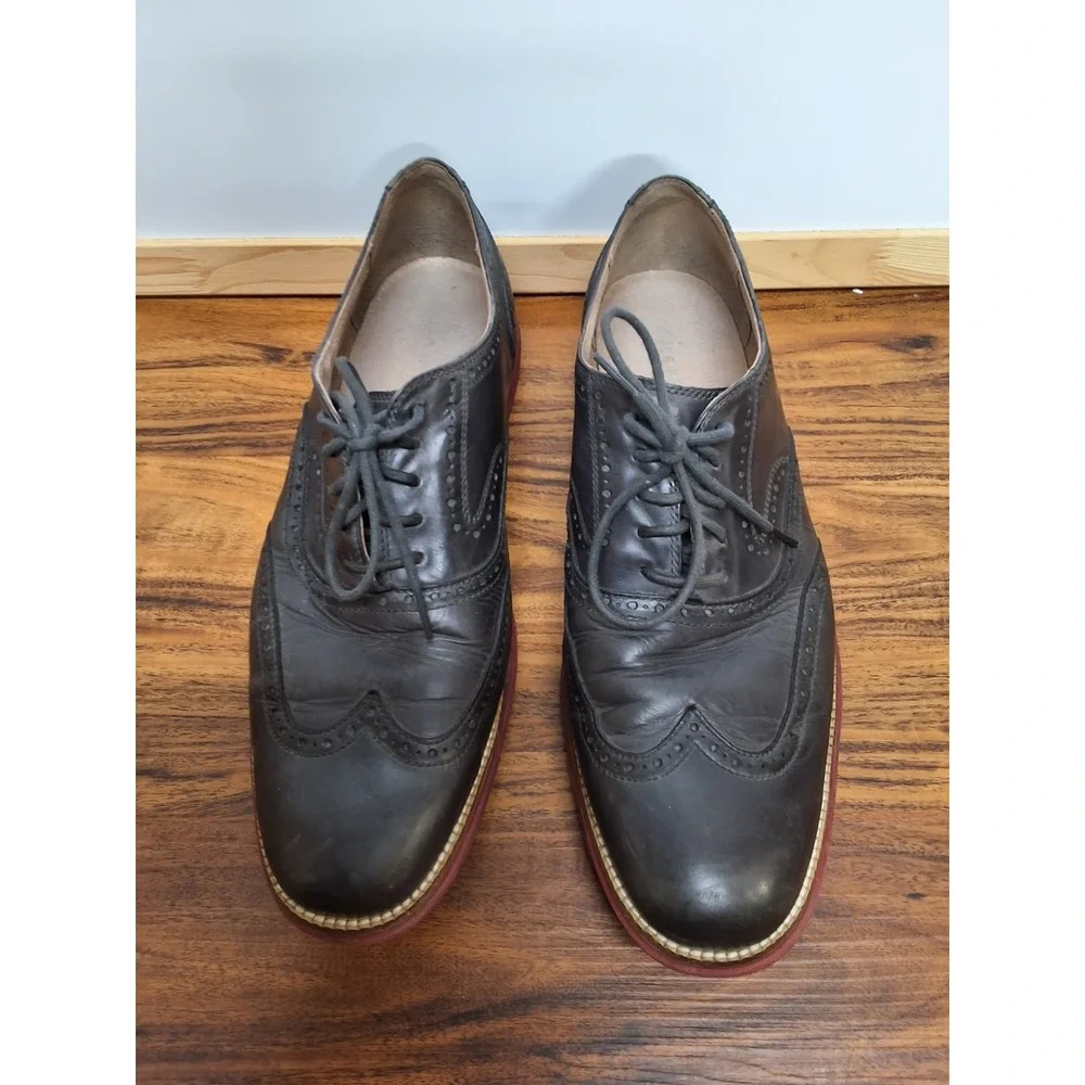 Cole Haan Grand Os Original Wingtip Oxford Shoes Sz 13 Charcoal Gray